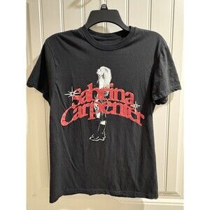 Sabrina Carpenter T-Shirt Womens MEDIUM Official Black Graphic Pop Music Tee